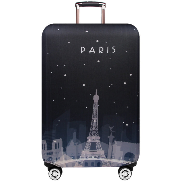 Elastic anti-dust luggage cover with Paris Eiffel Tower stars print, front view