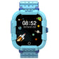 Blue children GPS smartwatch with touchscreen showing time and sporty protective case.