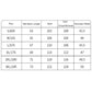 Heated vest size chart with mid back length, bust, hem circumference, and shoulder width