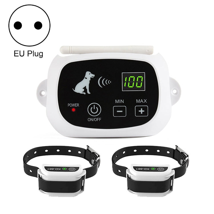 Wireless electric dog shock collar set with controller and three receivers, EU plug