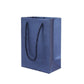 Royal blue PU leather gift bag with rope handles and squared top