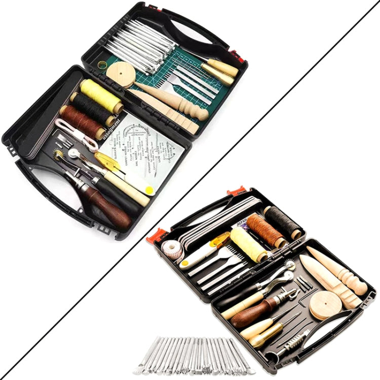 59 In 1 Handmade Leather DIY Tool Set Sewing Craft Tool Set, Style:, A5 Pads, Rotating Knives