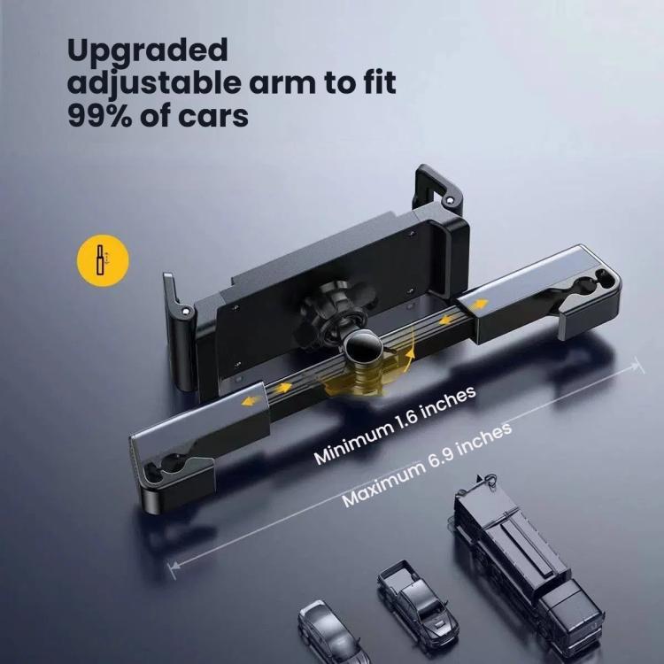 Adjustable car headrest phone tablet bracket arm with adjustable length