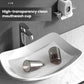 White UV sanitizer wall rack with high-transparency mouthwash cup and faucet-like mount