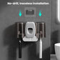 Wall-mounted UV toothbrush sanitizer with white center and two dark side holders