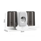 White UV toothbrush sanitizer rack with two dark cup holders and central chamber