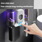 Wall-mounted UV toothbrush sanitizer rack with white housing and multi-slot brush holders