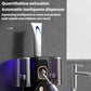 Wall-mounted UV toothbrush sanitizer rack with white toothpaste dispenser tube and brush slots