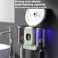 Wall-mounted UV toothbrush sanitizer rack with mint base and two dark cup holders