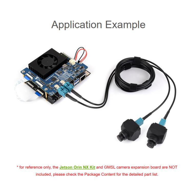 Camera modules with cables and control PCB for application setup