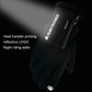 Black riding gloves with reflective logo heat-transfer print on the cuff