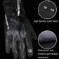 Black riding gloves with waterproof breathable membrane and high-density nylon fabric