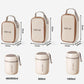 Size chart for insulated thermal tote bag: 480/600 ml, 800 ml, 1000 ml