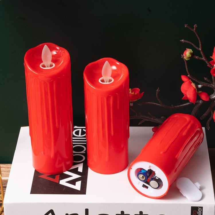 2 PCS Electronic Candle Light Swinging Wick Simulation Candle Lamp, 5x11cm, 5x13cm, 5x15cm