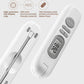 White digital food thermometer with folding probe and LCD temperature display