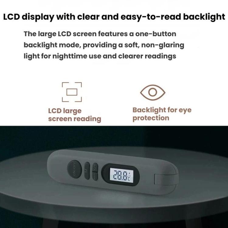 White digital thermometer base with backlit LCD screen and easy-to-read display