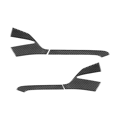 Carbon-fiber pattern rearview mirror overlay stickers, set of four pieces
