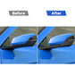 Rearview mirror overlay stickers installed on car side mirror, black weave