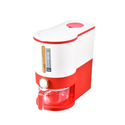 One Button Press Insect Proof Sealed Moisture Proof Fresh Rice Storage Bin, 5 KG