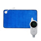 Blue low-voltage heating pad blanket with detachable controller and cable