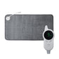 Gray low-voltage heating pad blanket with detachable controller and cable