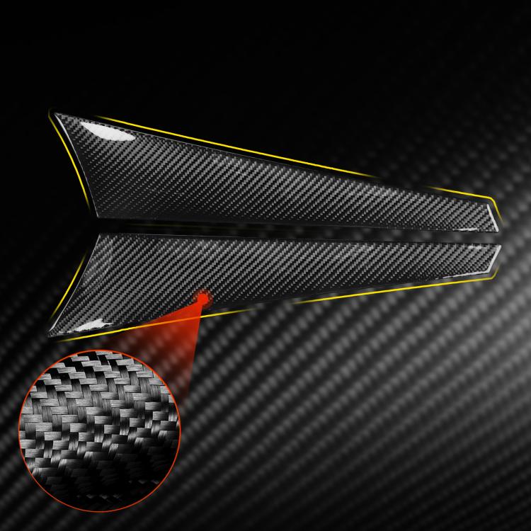 Black carbon-fiber style rear fender sticker pair with textured finish