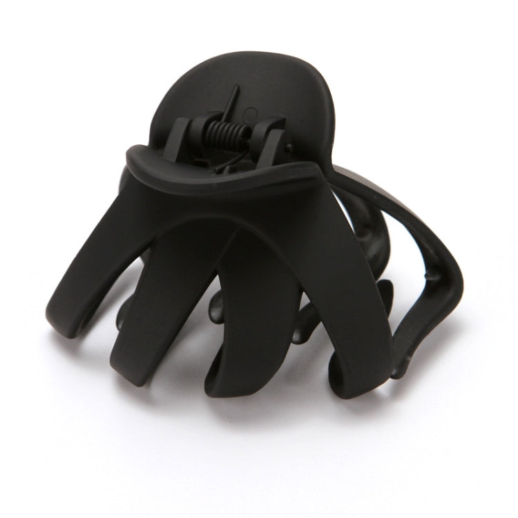 Black frosted hair grab claw clip with spring hinge and teeth prongs