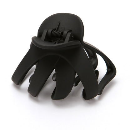 Black frosted hair grab claw clip with spring hinge and teeth prongs