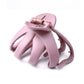 Pink frosted hair grab claw clip with spring hinge and wide teeth prongs
