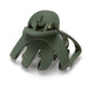 Army green frosted hair grab claw clip with spring hinge and wide teeth prongs