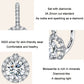 Sterling silver moissanite zirconia stud earrings with round halo setting