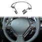 Steering wheel trim stickers with carbon-fiber pattern accents, installed on wheel