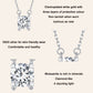 Moissanite pendant necklace with square stone and open bail on link chain