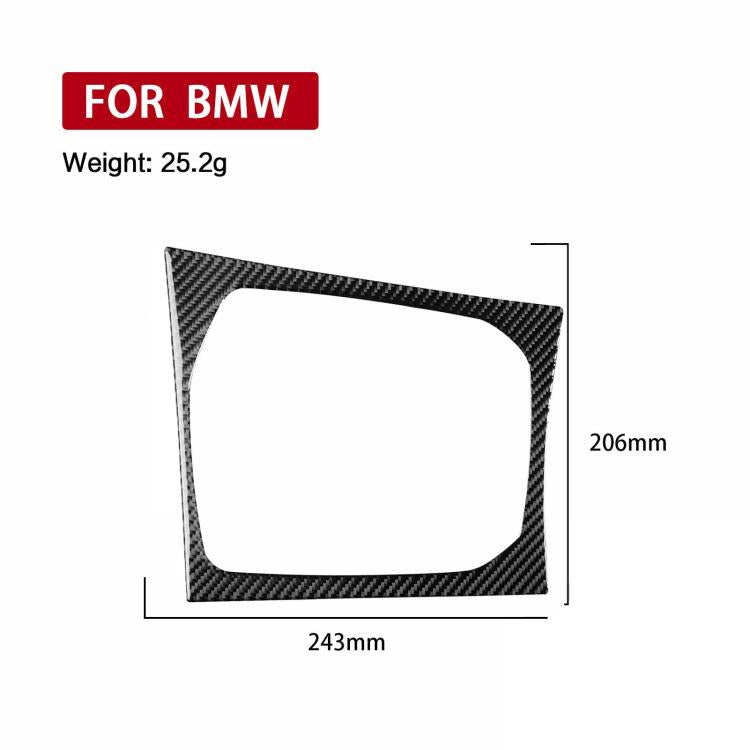 Central control shift panel frame sticker, black carbon-fiber style, cutout frame