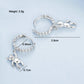 Silver-tone bear charm hoop earrings with twist chain links and dangling bear figure