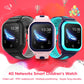 Kids GPS smartwatch set in black, pink, and teal, touchscreen watches with straps