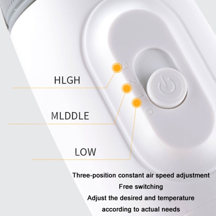 White pet hair removal blower control area with power switch and speed adjustment