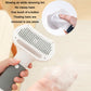 Handheld pet lint-removing hair blower comb with one-touch button and comb head