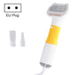 Pet hair removal brush, yellow handle band, EU plug, comb bristle head