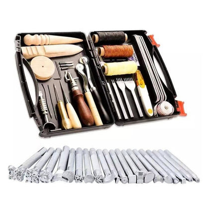 Handmade Leather DIY Tool Set Sewing Craft Tool Set, 48 In 1 Set