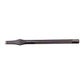 Black leather cutting punch tool with textured grip and flat chisel-style cutting head