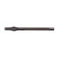 Dark leather cutting punch tool, textured handle, flat chisel tip