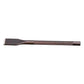 Leather cutting punch tool with dark textured handle and flat chisel blade