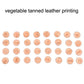 Vegetable-tanned leather printing stamp blanks with round carved icon pieces
