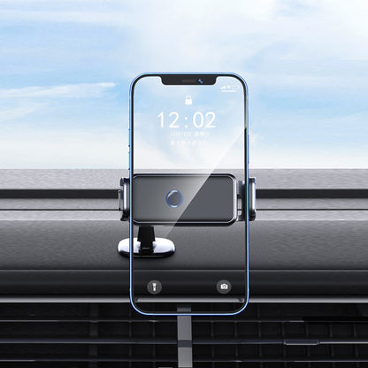 Black electric car phone holder holding a smartphone in the vent