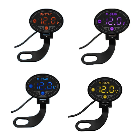 YL-M01 Motorcycle Battery Voltage Monitoring M-STAR Intelligent Voltage Meter, YL-M01 Blue, YL-M01 Purple