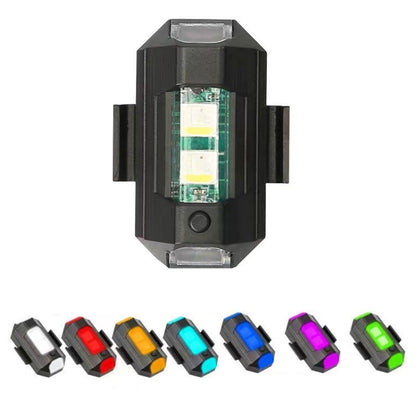 Black LED rear bike/cycle warning light with clear lens and center switch button