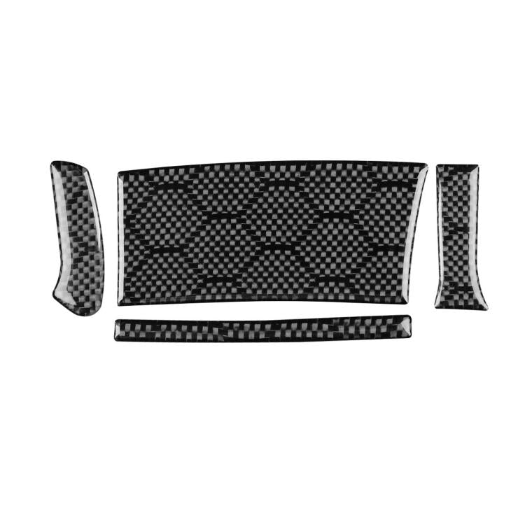 4-piece carbon-fiber steering wheel button cover trim set with checkered pattern