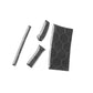 Four carbon-fiber checkered trim pieces for steering wheel button cover