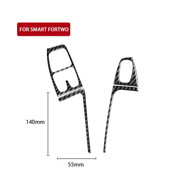 Left-hand drive door lift trim stickers with size markings: 55mm x 140mm